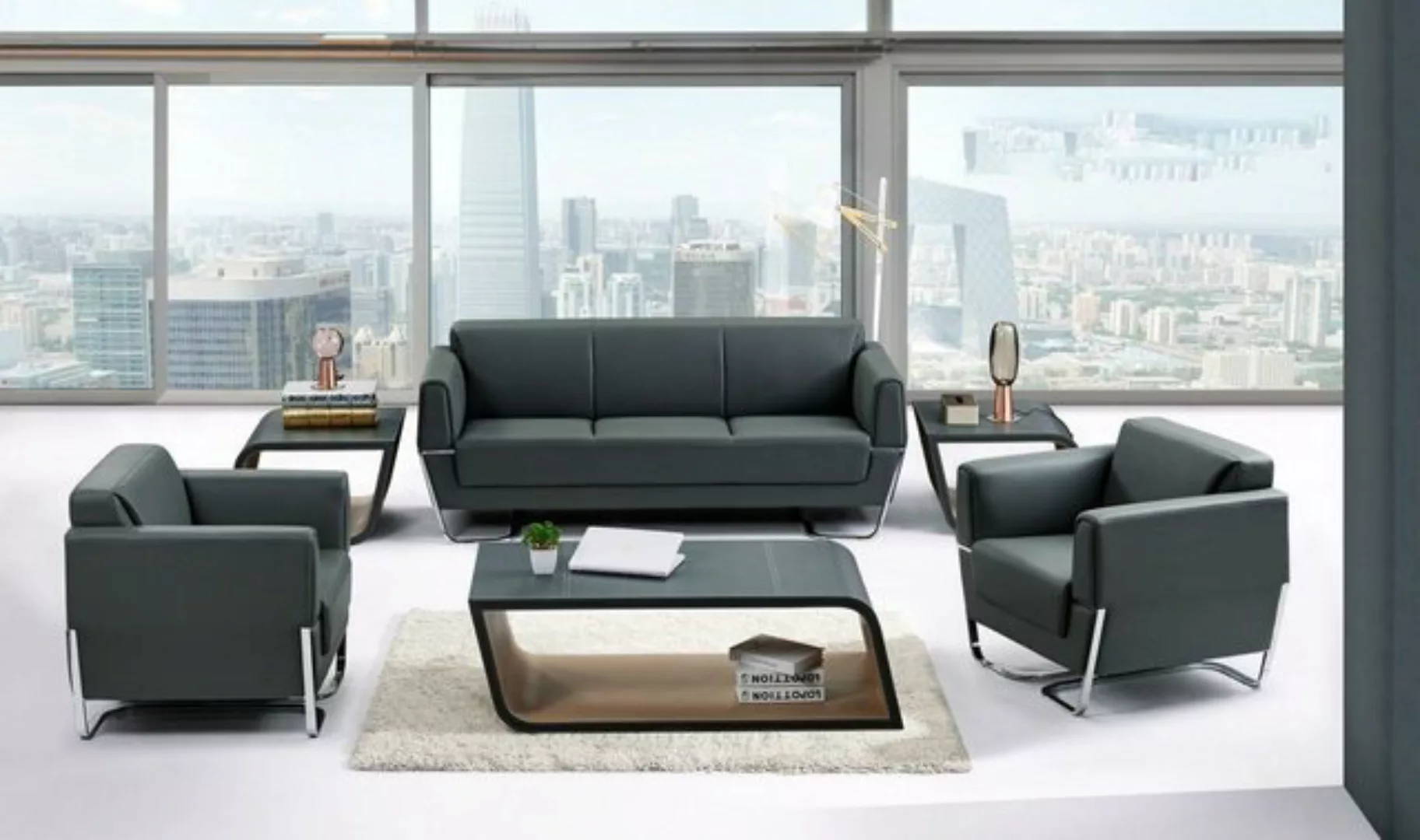 JVmoebel Sofa Modernes Sofa Dreisitzer Büro Couch Sitz Polster Design Couch günstig online kaufen