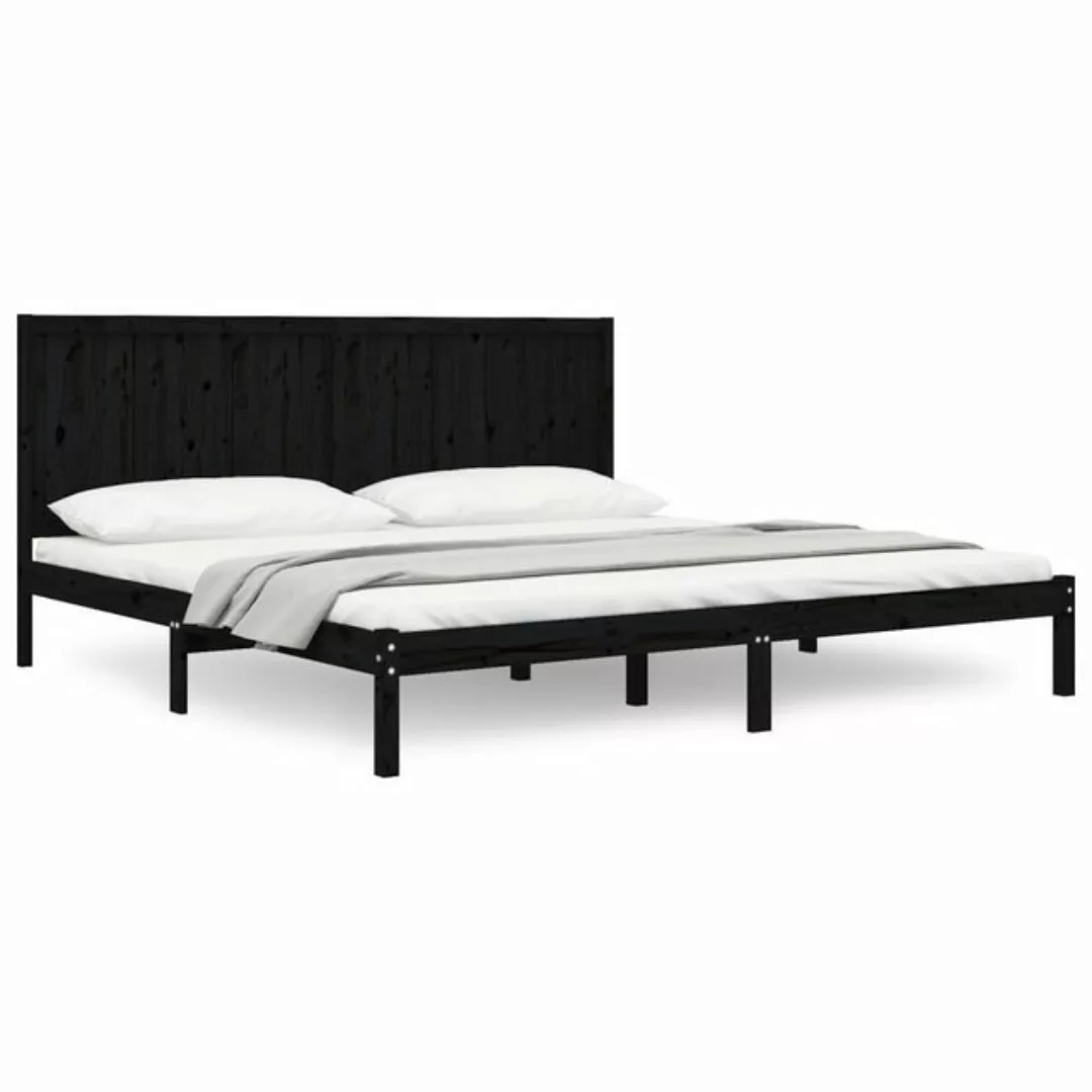 vidaXL Bettgestell Massivholzbett Schwarz Kiefer 200x200 cm Bett Bettgestel günstig online kaufen