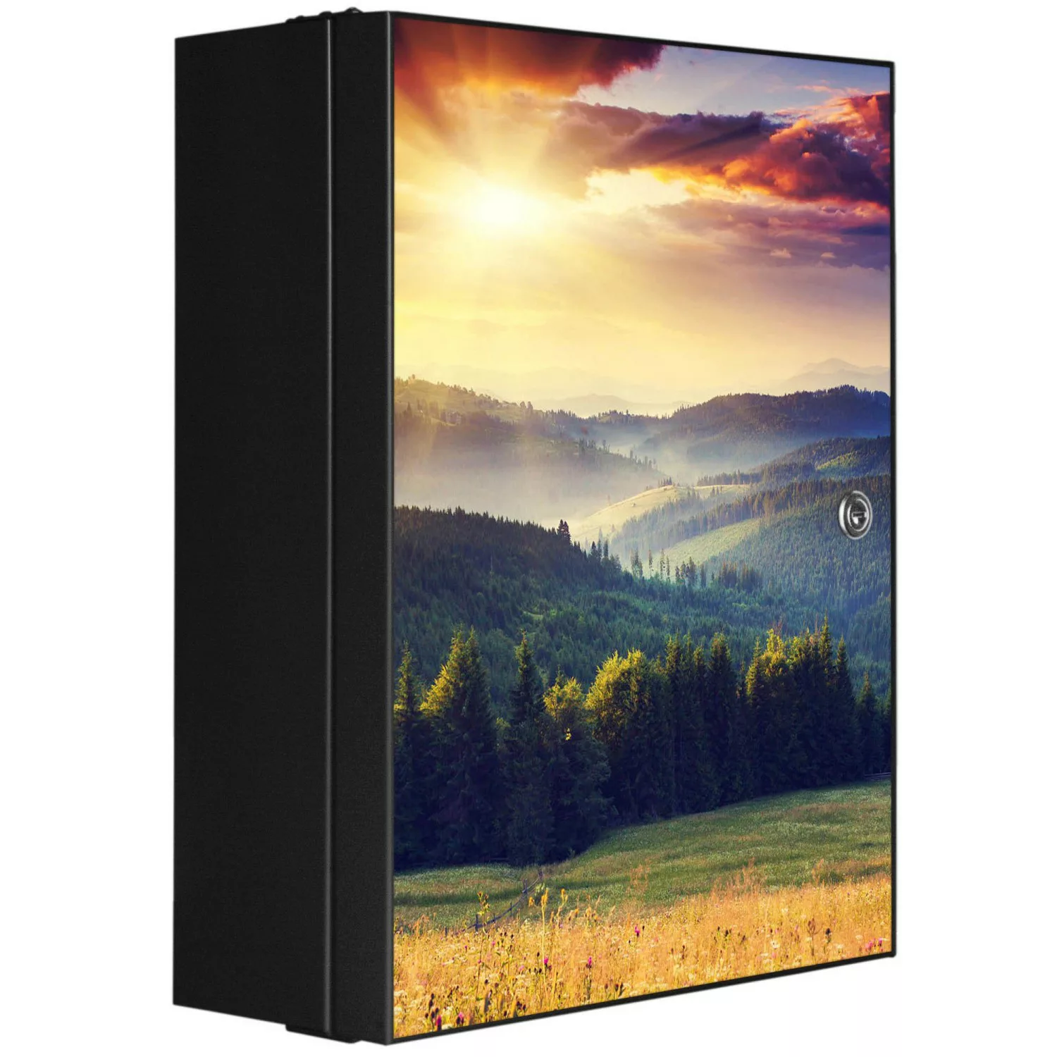 Banjado XXL Medizinschrank Abschliessbar 35x46x15cm Arzneischrank Anthrazit günstig online kaufen