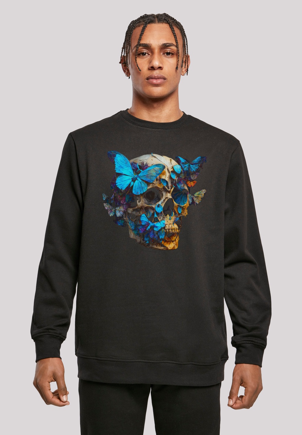 F4NT4STIC Kapuzenpullover "Schmetterling Skull CREW", Print günstig online kaufen