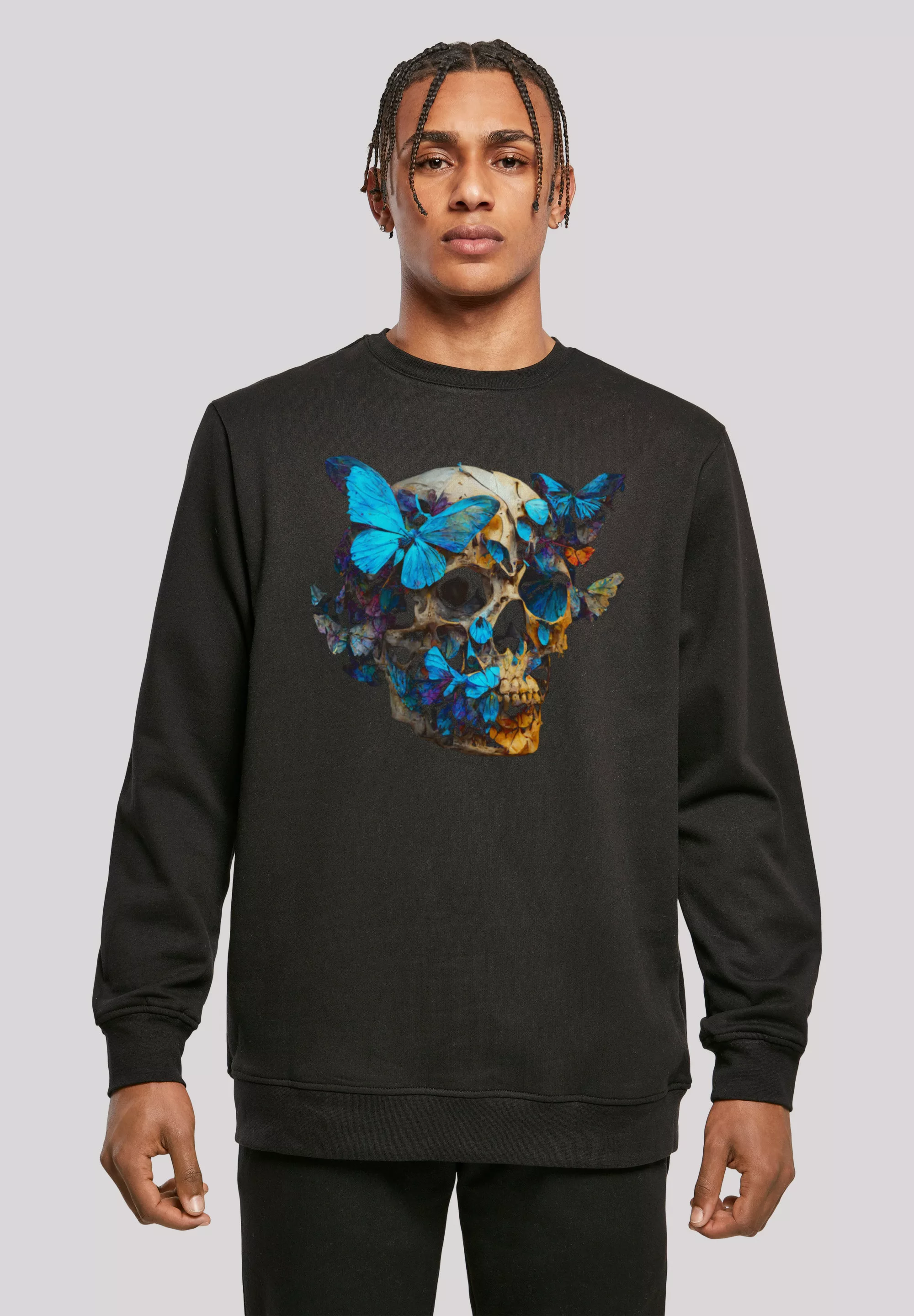 F4NT4STIC Kapuzenpullover "Schmetterling Skull CREW", Print günstig online kaufen