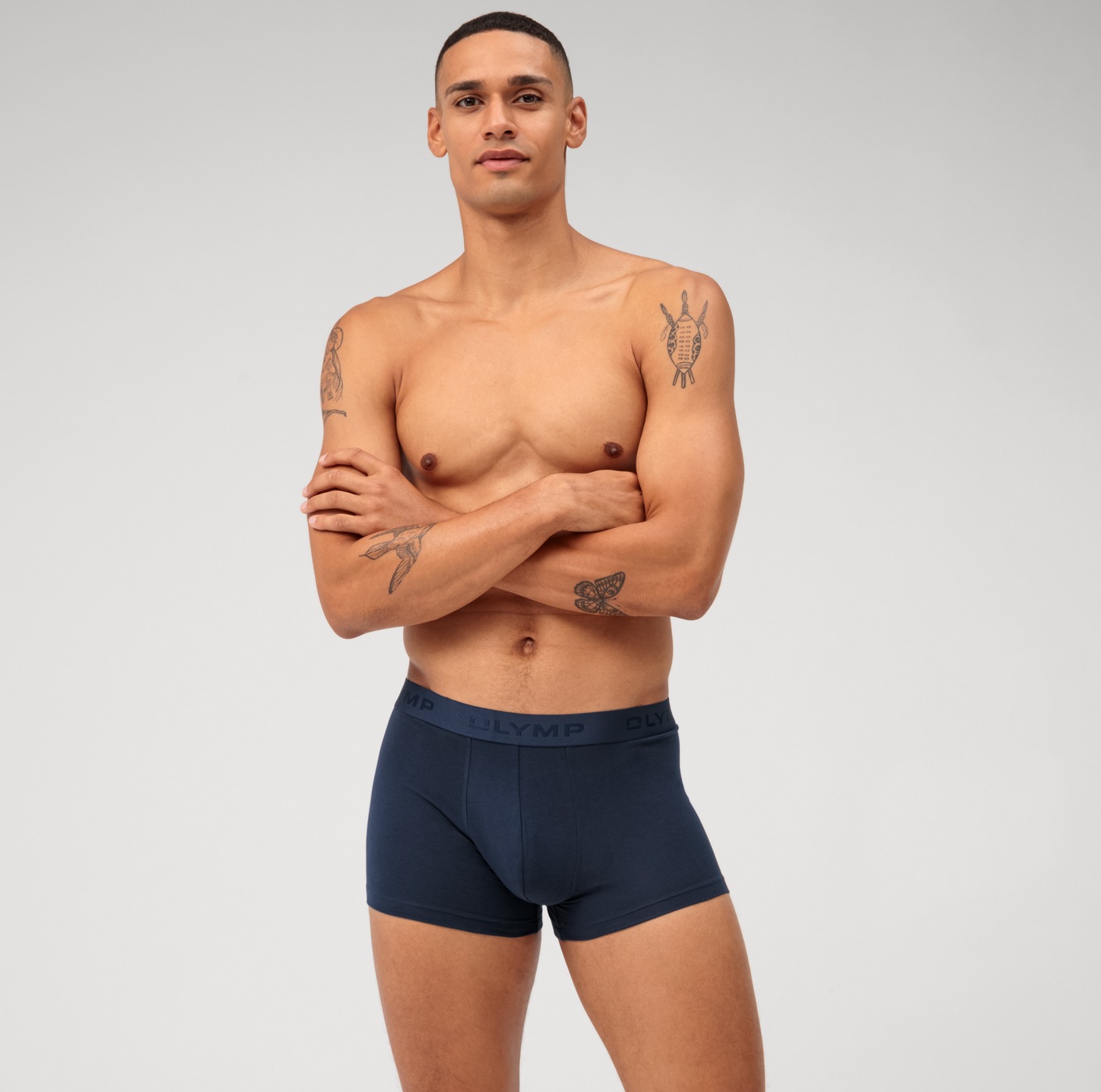 OLYMP Boxershorts, (Packung, 3 St., 3er), mit bedrucktem Markenlogo am Bund günstig online kaufen