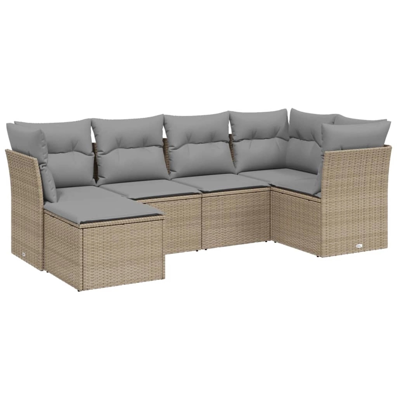 vidaXL 6-tlg Garten-Sofagarnitur mit Kissen Beige Poly Rattan Modell 157 günstig online kaufen