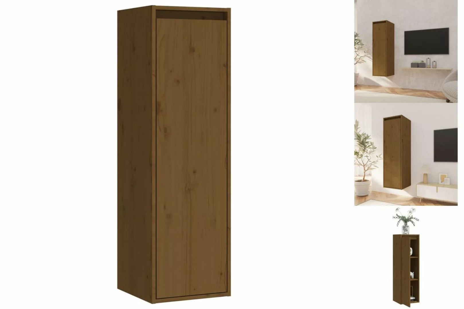 vidaXL Hängeschrank Hängeschrank Wandschrank Honigbraun 30x30x100 cm Massiv günstig online kaufen