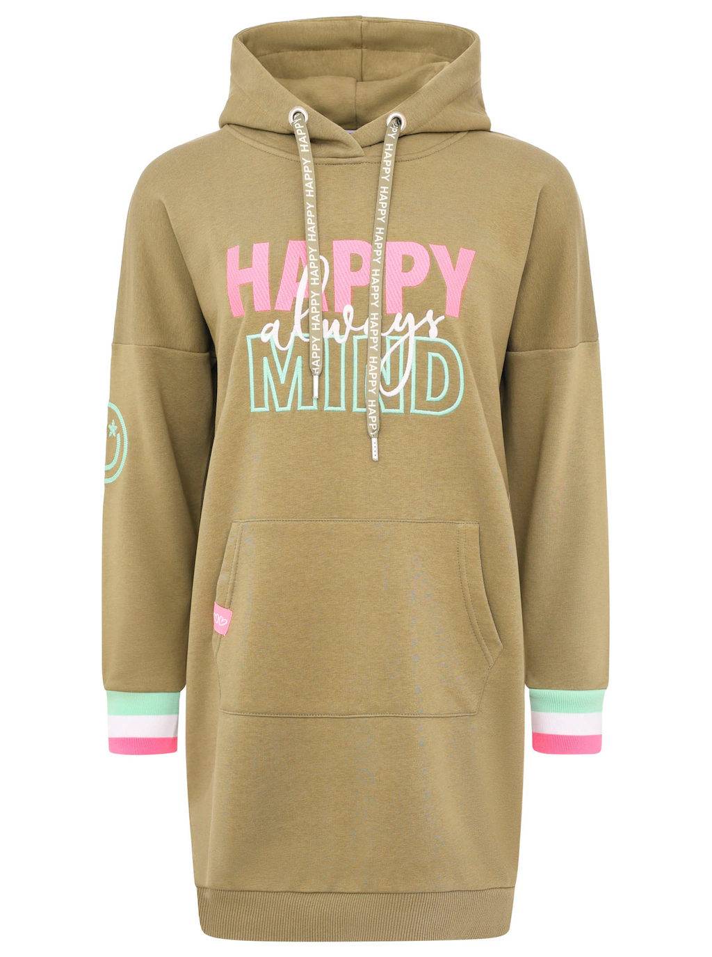 Zwillingsherz Sweatkleid ""Always Happy Mind"", mit Kapuze und fröhlicher B günstig online kaufen