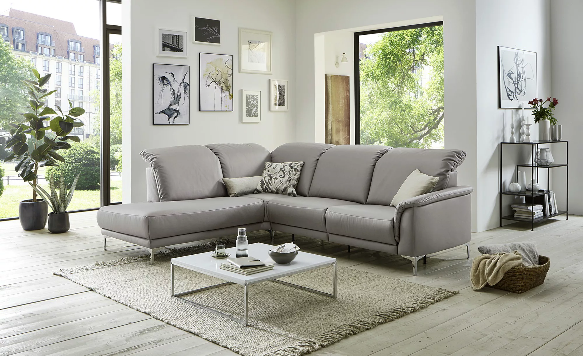 Ecksofa  Malu ¦ grau ¦ Maße (cm): B: 282 H: 111 T: 236 Polstermöbel > Sofas günstig online kaufen