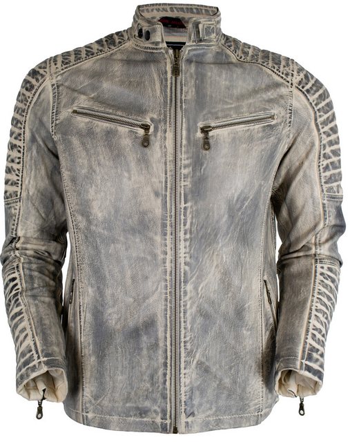 MDM Bikerjacke Herren Lamm Nappa Lederjacke Leichte Sommer Biker Lederjacke günstig online kaufen