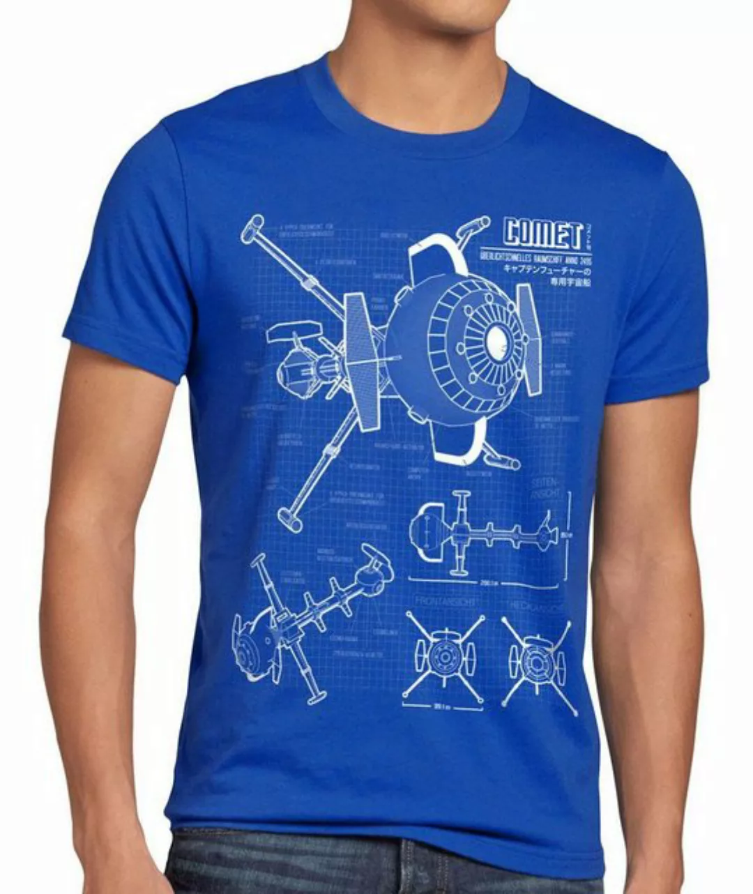 style3 Print-Shirt Herren T-Shirt Future Comet Captain Science Fiction Anim günstig online kaufen