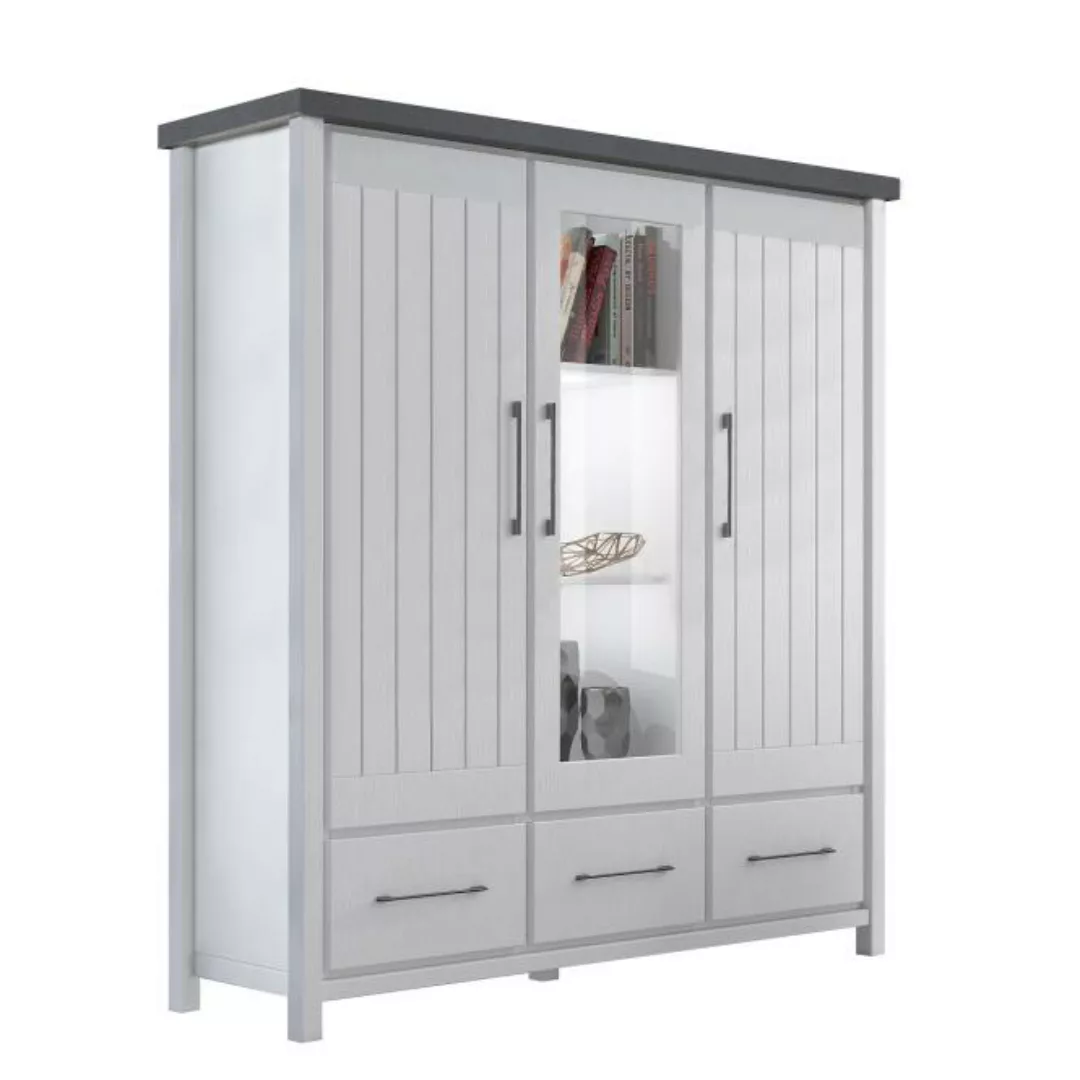 Miami Highboard 081-01 Kiefer massiv Weiss günstig online kaufen