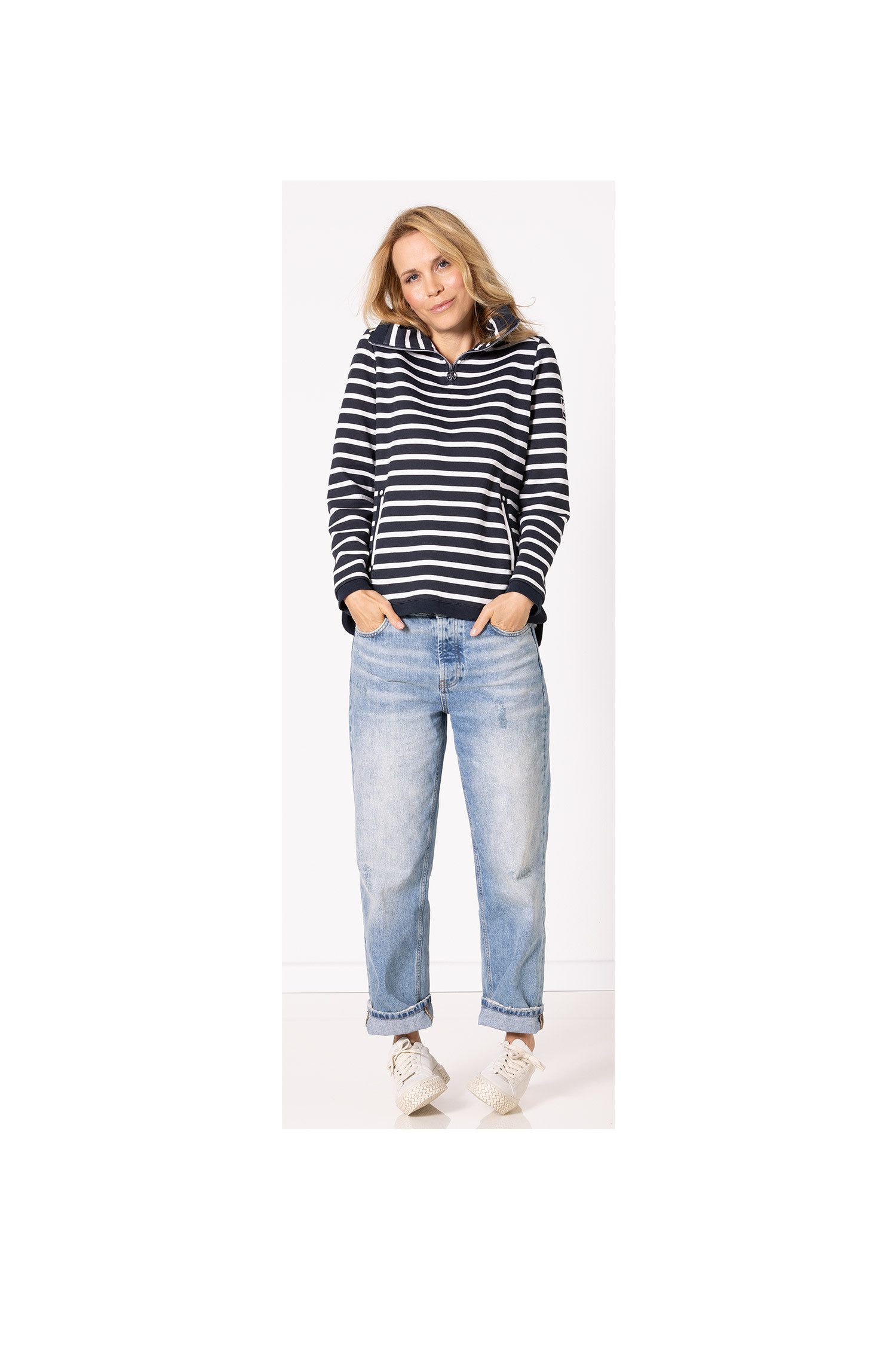 SER Sweatshirt Sweatshirt mit Troyer Kragen, günstig online kaufen