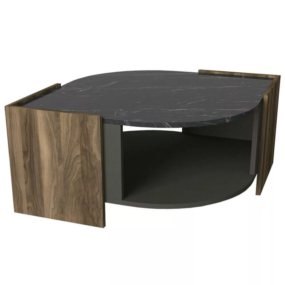 Couchtisch Marbel walnuss Nachbildung Marmoroptik B/H/T: ca. 75x40x75 cm günstig online kaufen