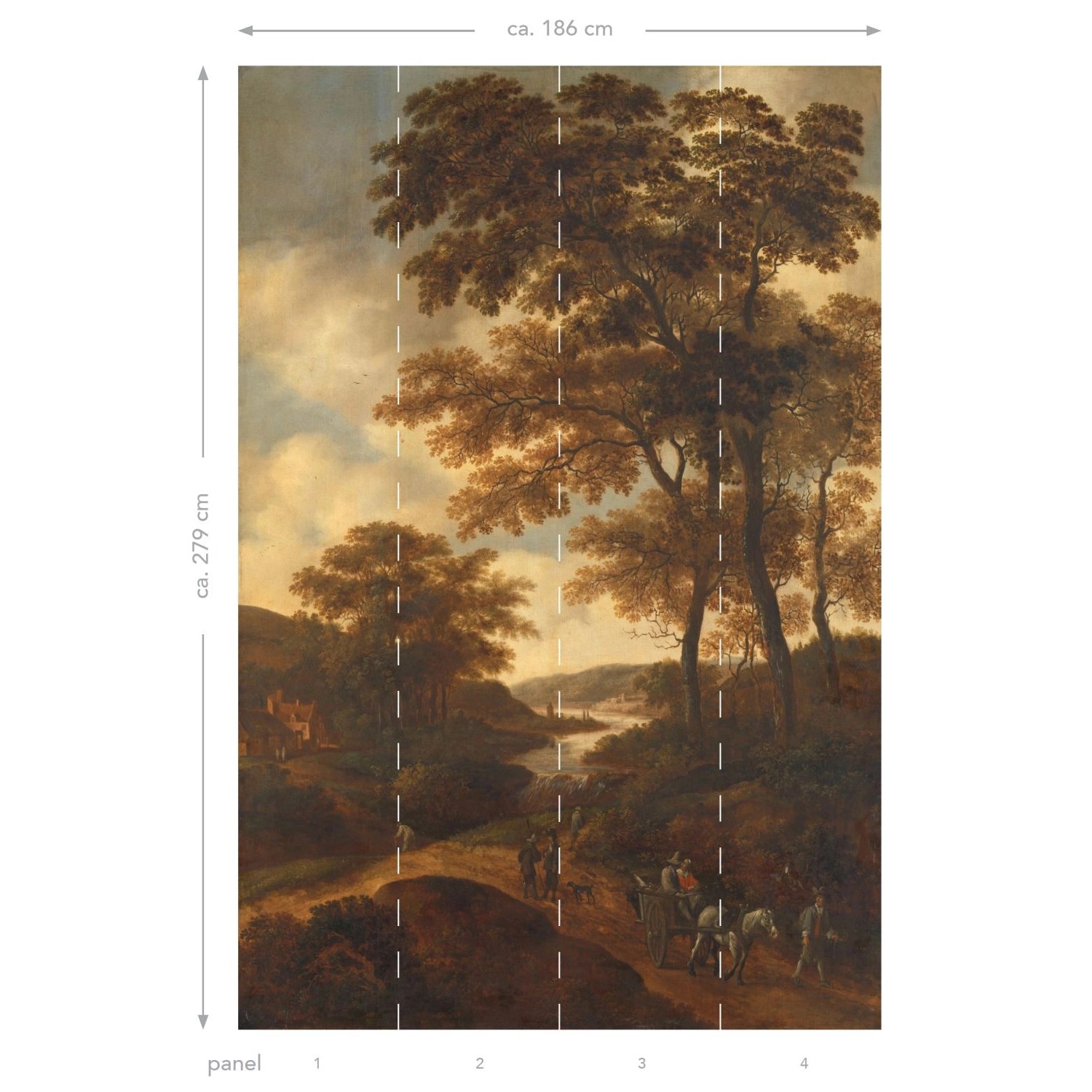 ESTAhome Fototapete Bewaldete Landschaft Orange 1,86 x 2,79 m 158883 günstig online kaufen