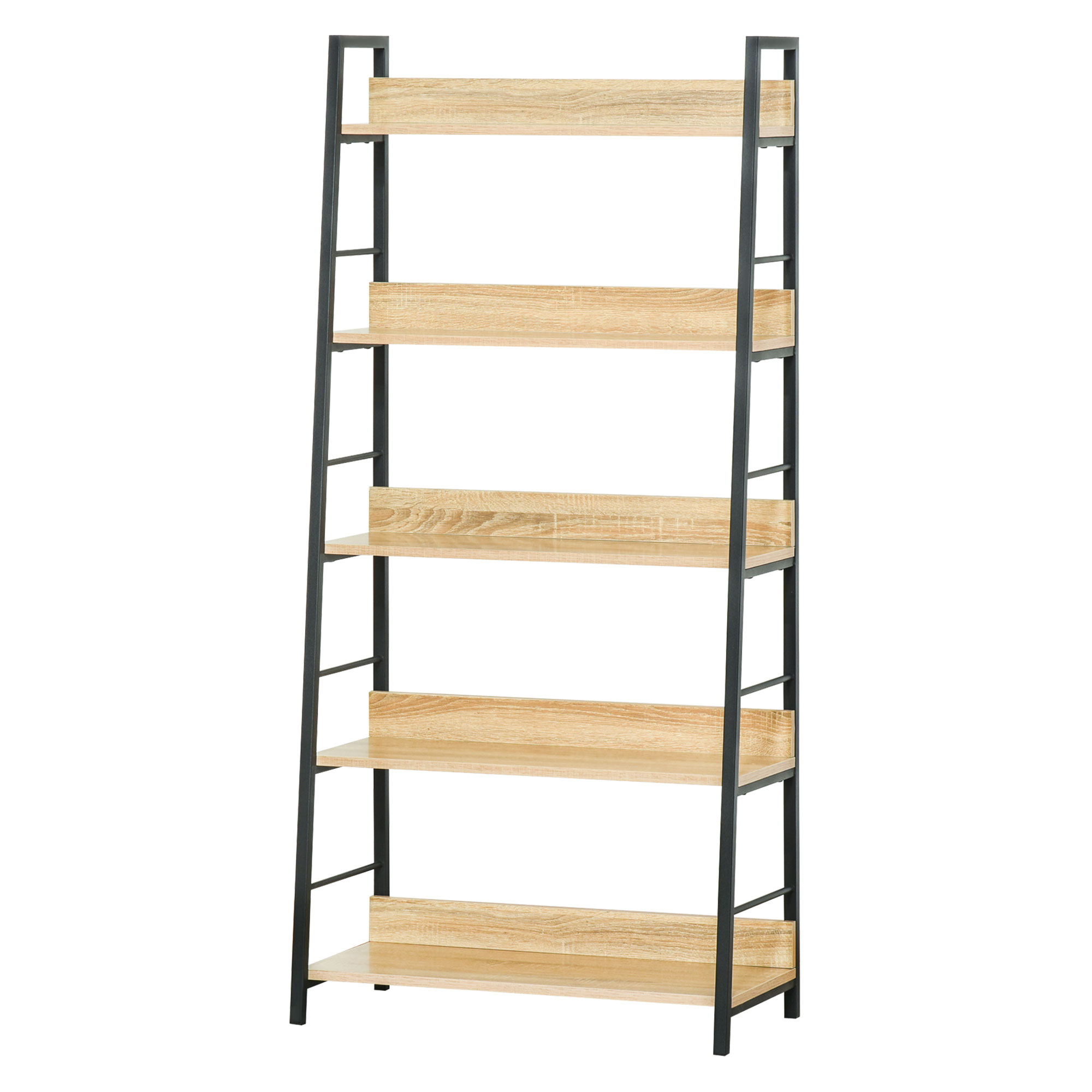 HOMCOM Geneigtes industrielles Bücherregal mit 5 Ebenen 70L x 35B x 150H cm günstig online kaufen