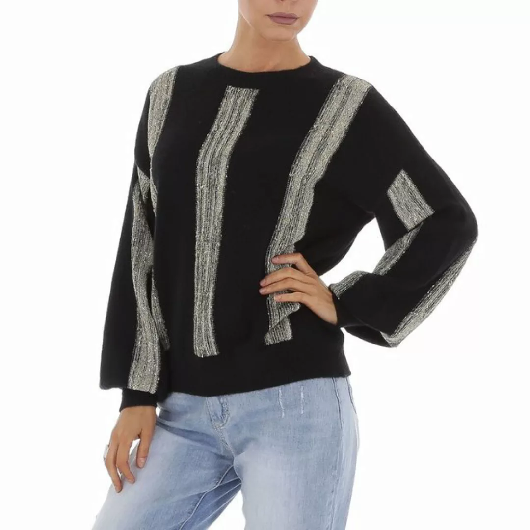 Ital-Design Strickpullover Damen Freizeit (81561299) Glitzer Gestreift Stre günstig online kaufen