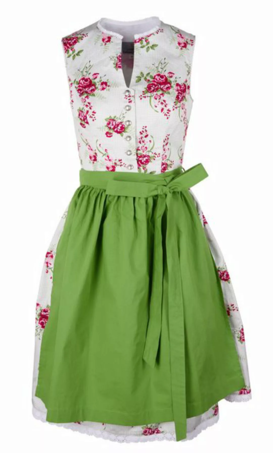 Ramona Lippert Dirndl Johanna grün Blumendruck 2-teilig Rocklänge 60 cm günstig online kaufen