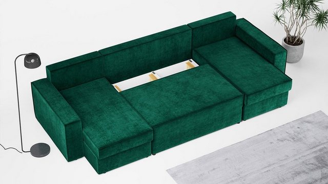 MKS MÖBEL Ecksofa DENVER U, U - Form Couch mit Schlaffunktion - Bettsofa, P günstig online kaufen