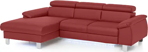 COTTA Ecksofa Komaris, Ecksofa, wahlweise mit RGB-LED-Beleuchtung und Bettf günstig online kaufen