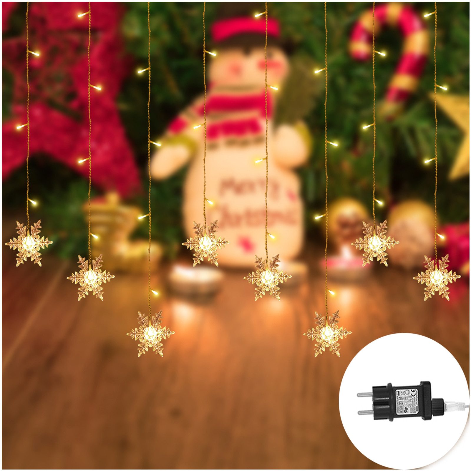 MUPOO Lichtervorhang IP44 warmweiß LED innen günstig online kaufen