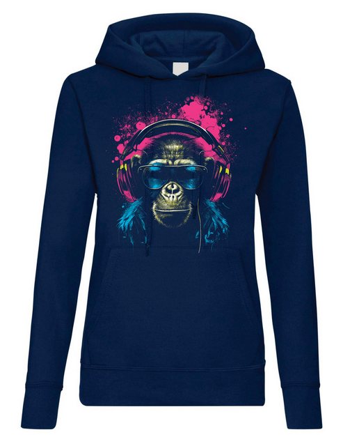 Youth Designz Kapuzenpullover Affe Headset Damen Hoodie Fun-Print Pullover günstig online kaufen