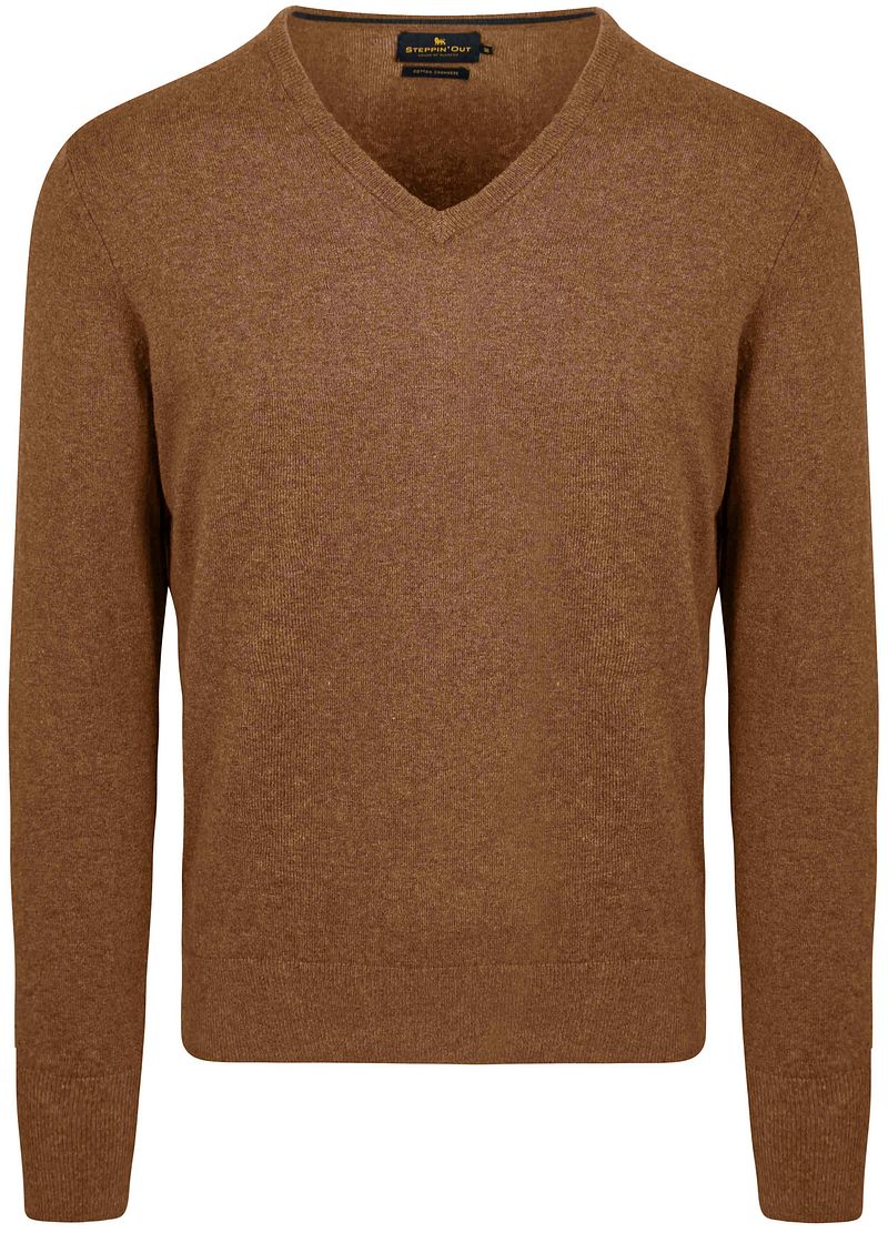 Steppin' Out Pullover Cotton Cashmere V-Ausschnitt Camel - Größe XL günstig online kaufen