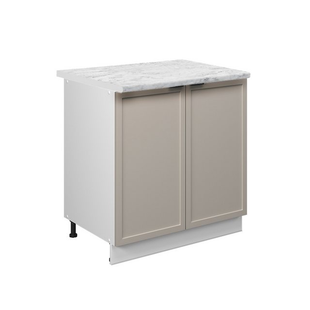 Vicco Spülenunterschrank Fame-Line, GrauBeige/Weiß, 80 cm mit Regal, AP Mar günstig online kaufen