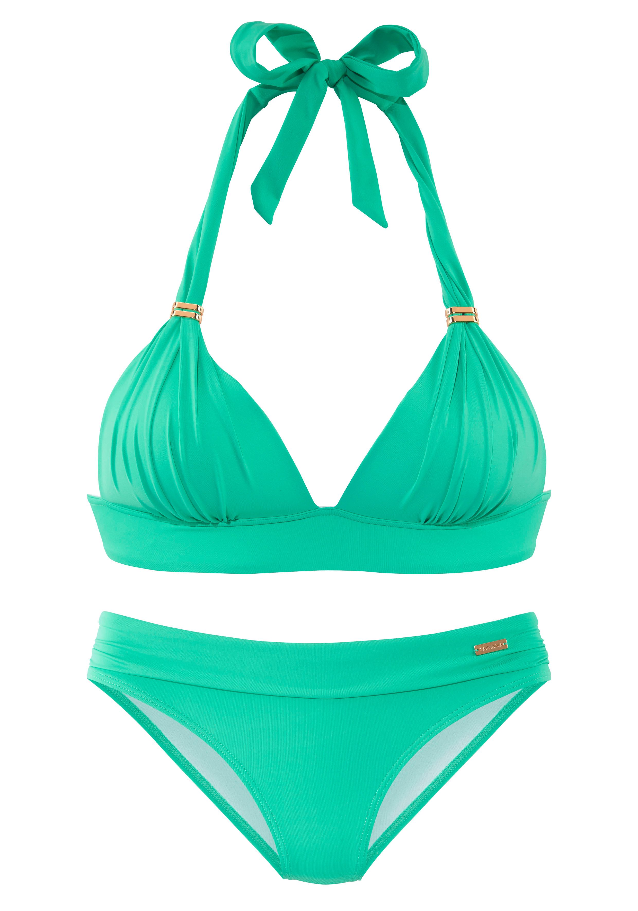 LASCANA Triangel-Bikini Toni mit goldfarbenen Accessoires günstig online kaufen