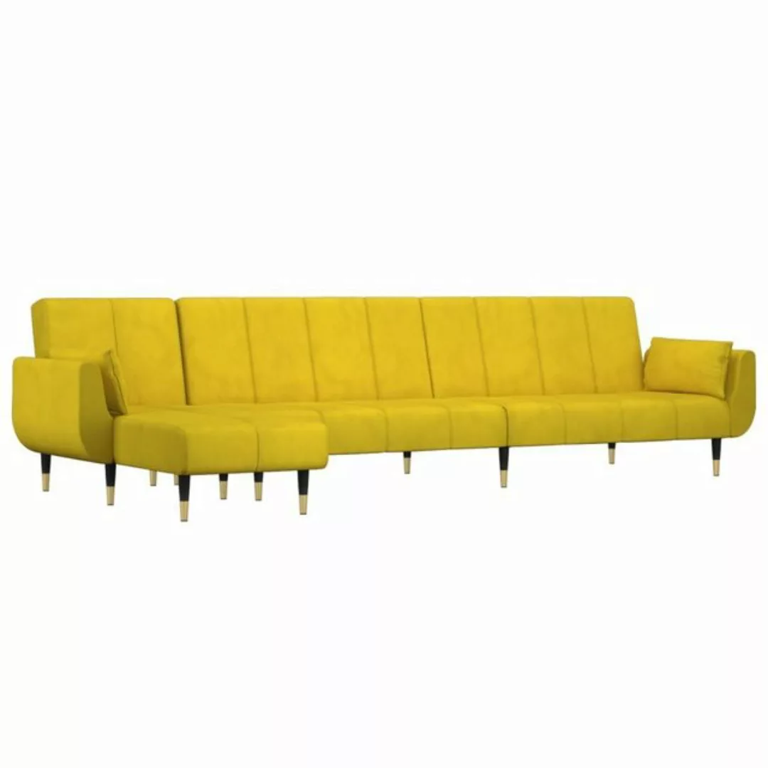 vidaXL Sofa Schlafsofa in L-Form Gelb 275x140x70 cm Samt günstig online kaufen