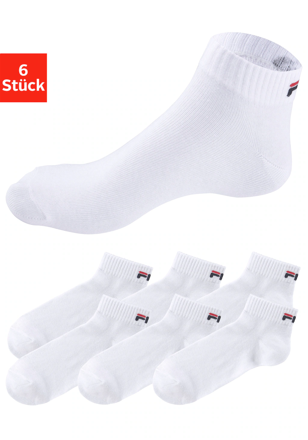 Fila Kurzsocken, (6er Pack), mit eingestricktem Logo günstig online kaufen