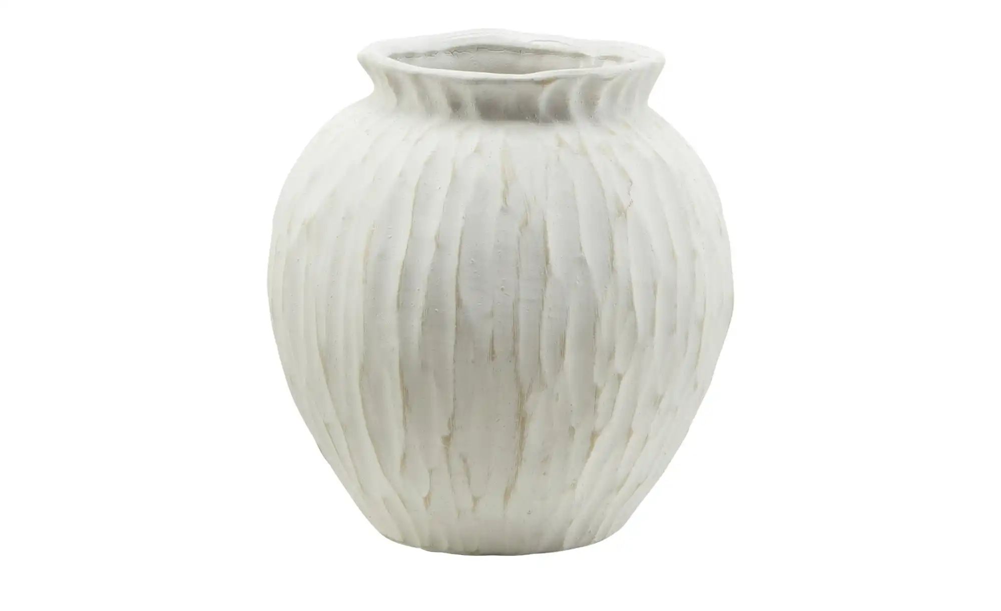 HOME STORY Deko Vase ¦ weiß ¦ Maße (cm): H: 21,5  Ø: 20.5 Accessoires > Vas günstig online kaufen