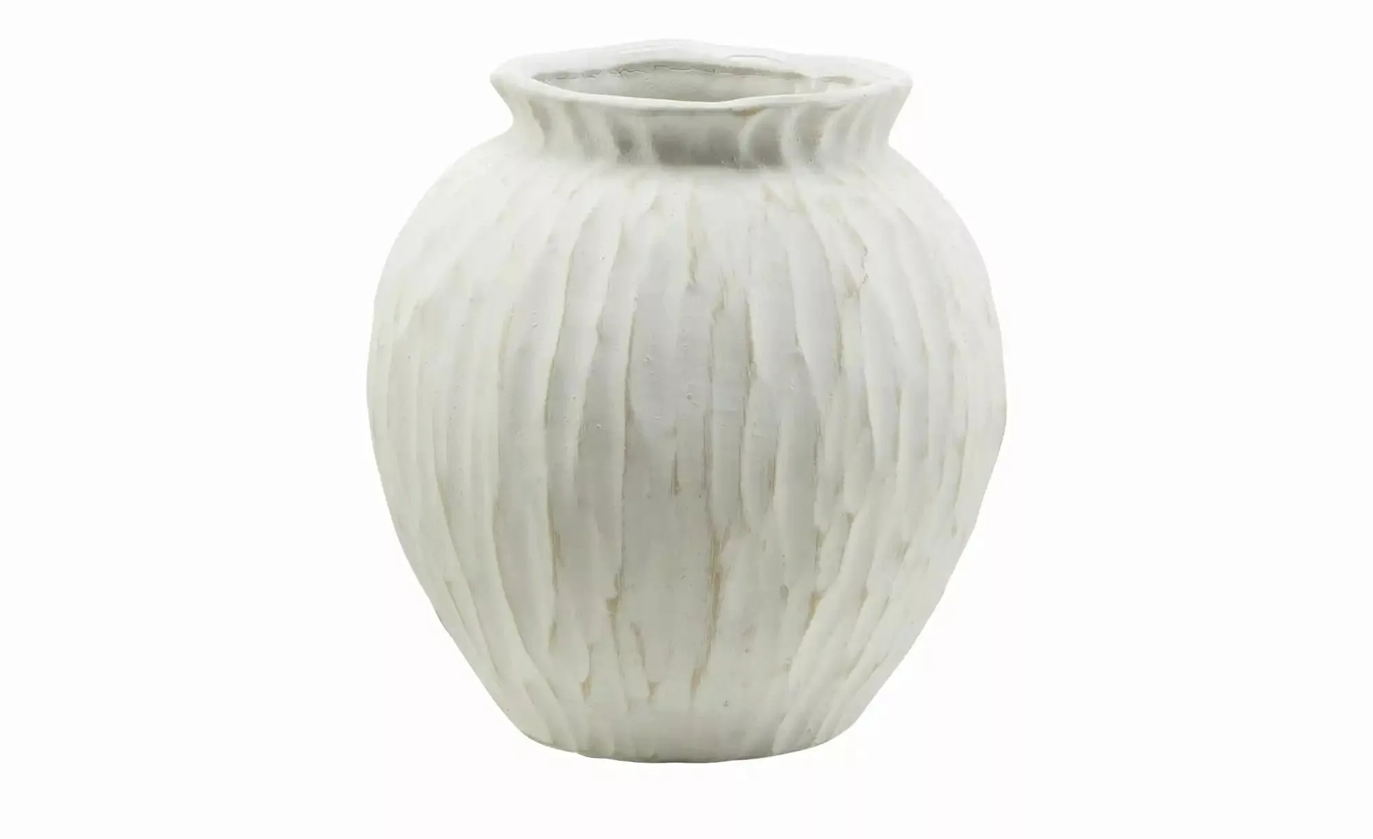 HOME STORY Deko Vase   ¦ weiß ¦ Maße (cm): H: 21,5  Ø: 20.5 Accessoires > V günstig online kaufen