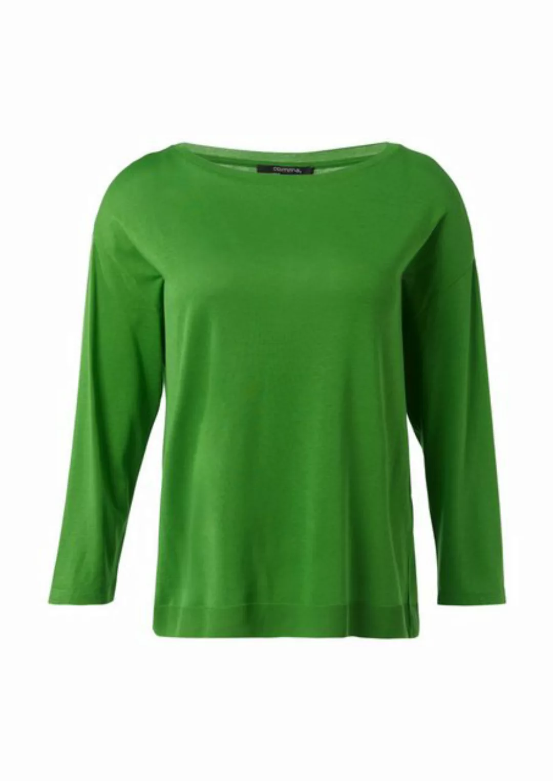 Comma Langarmshirt Longsleeve aus Strickjersey mit U-Boot-Ausschnitt günstig online kaufen