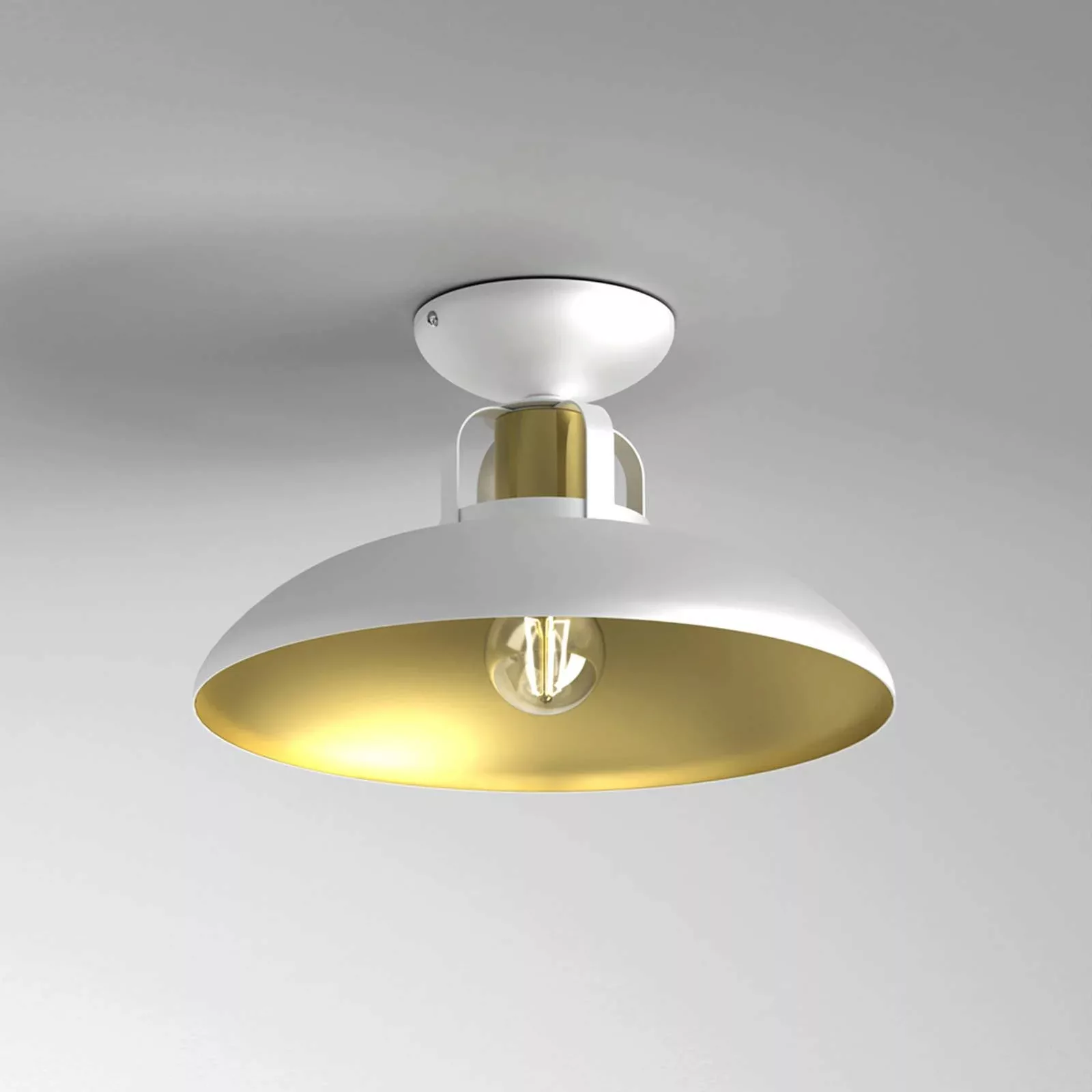 Deckenlampe Felix, weiß/gold günstig online kaufen