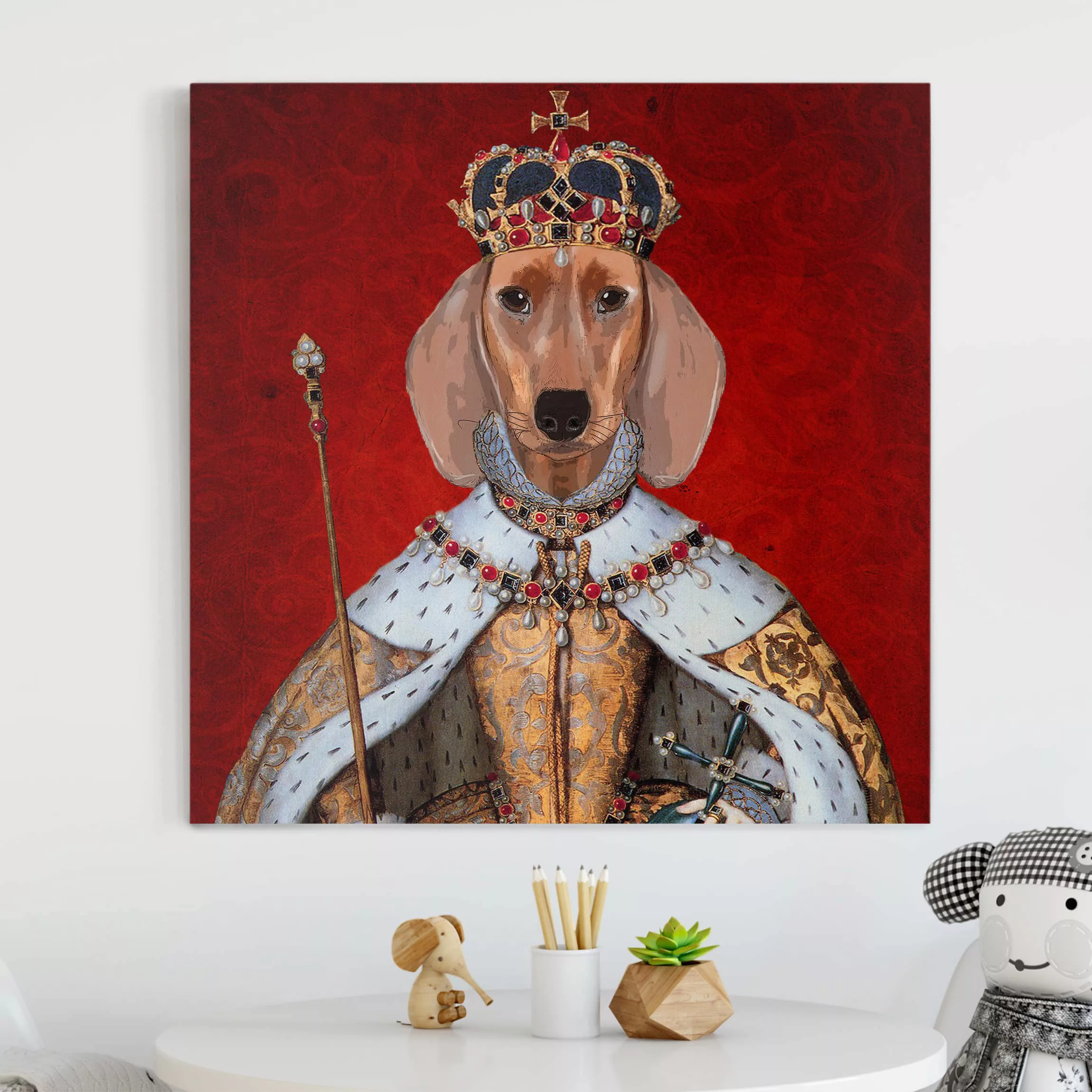 Leinwandbild Tiere - Quadrat Tierportrait - Dackelkönigin günstig online kaufen