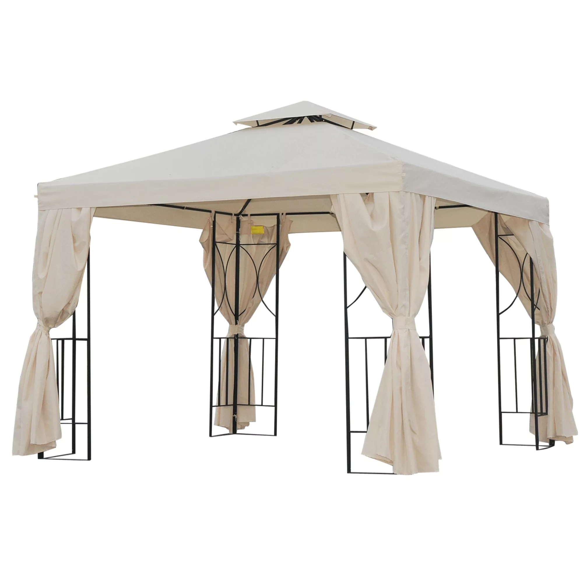 Outsunny Gartenpavillon Pavillon ca. 3 x 3 m Doppeldach Partyzelt Festzelt günstig online kaufen