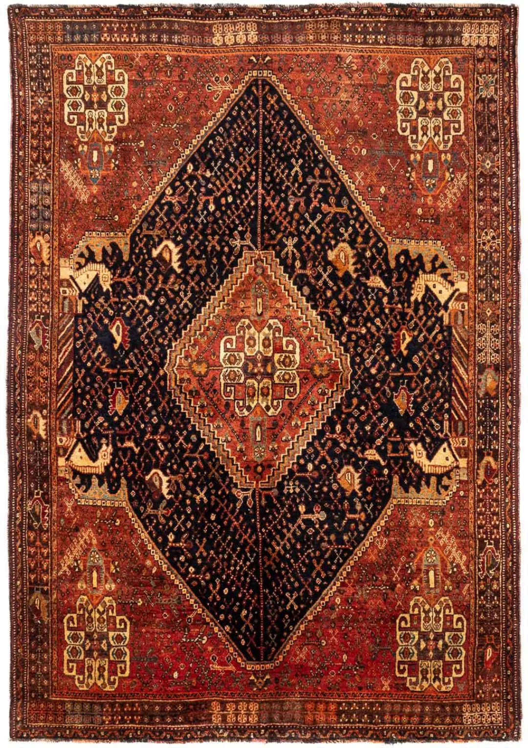 morgenland Wollteppich »Shiraz Medaillon 257 x 183 cm«, rechteckig, 1 mm Hö günstig online kaufen