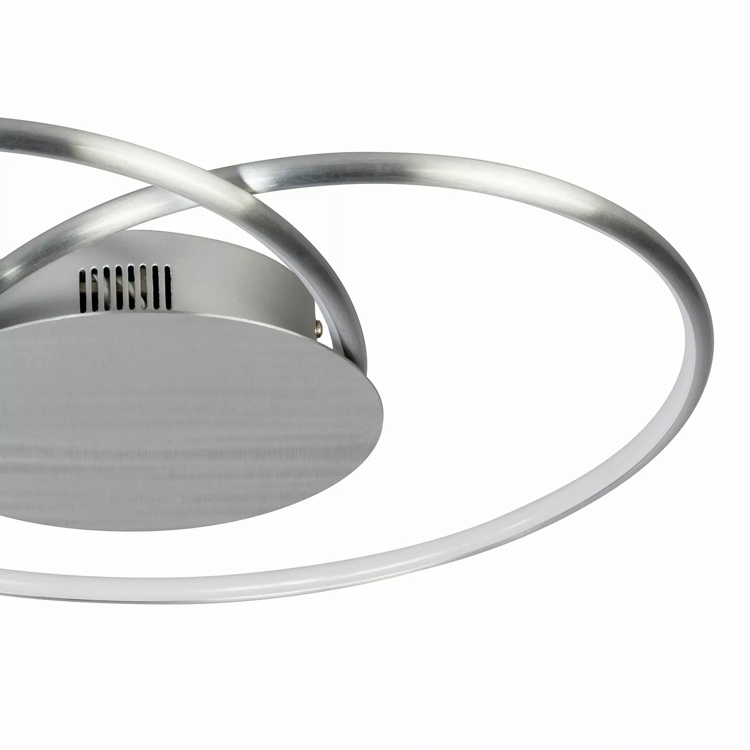 home24 Wofi LED-Deckenleuchte Opus III Eisen Silber 35x9x45 cm (BxHxT) Dimm günstig online kaufen
