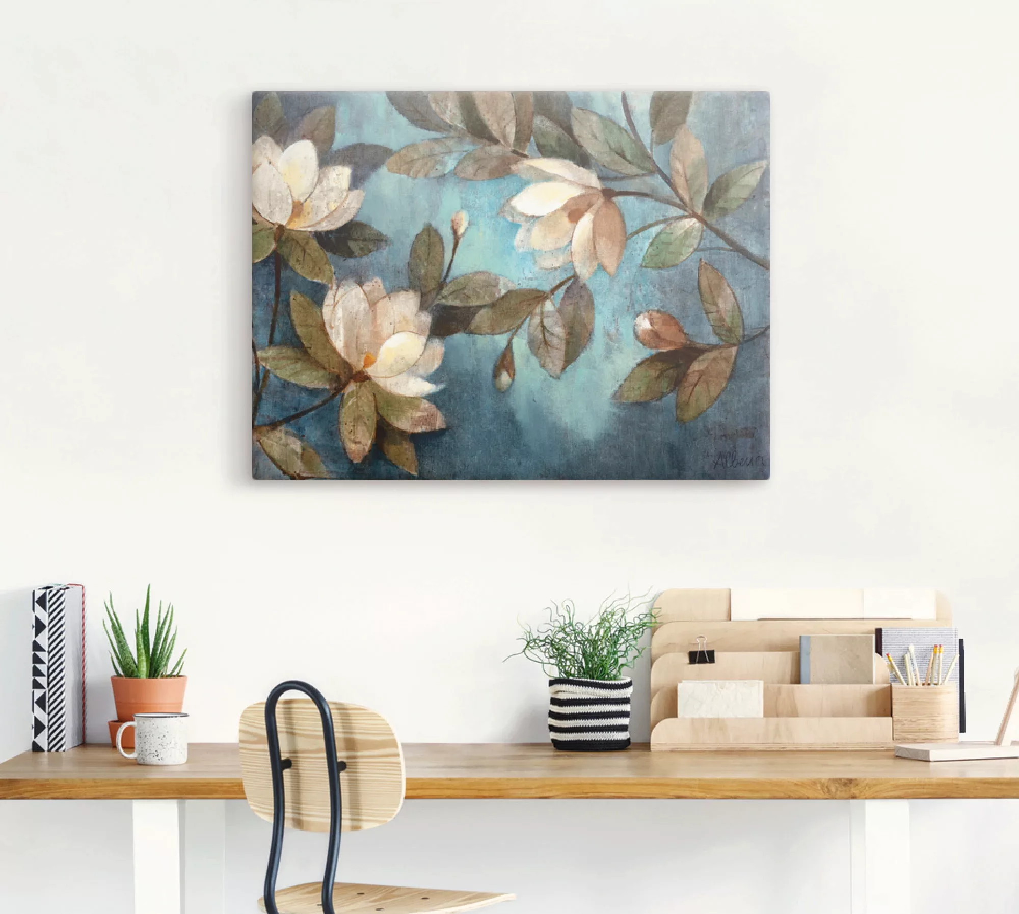 Artland Wandbild "Schwebende Magnolie", Blumen, (1 St.), als Leinwandbild, günstig online kaufen