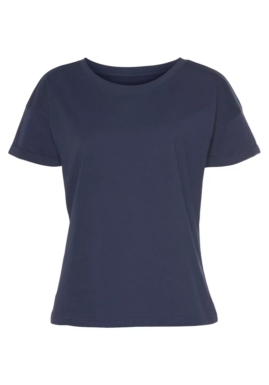 H.I.S T-Shirt mit Ärmelaufschlag im maritimen Stil, Loungewear günstig online kaufen