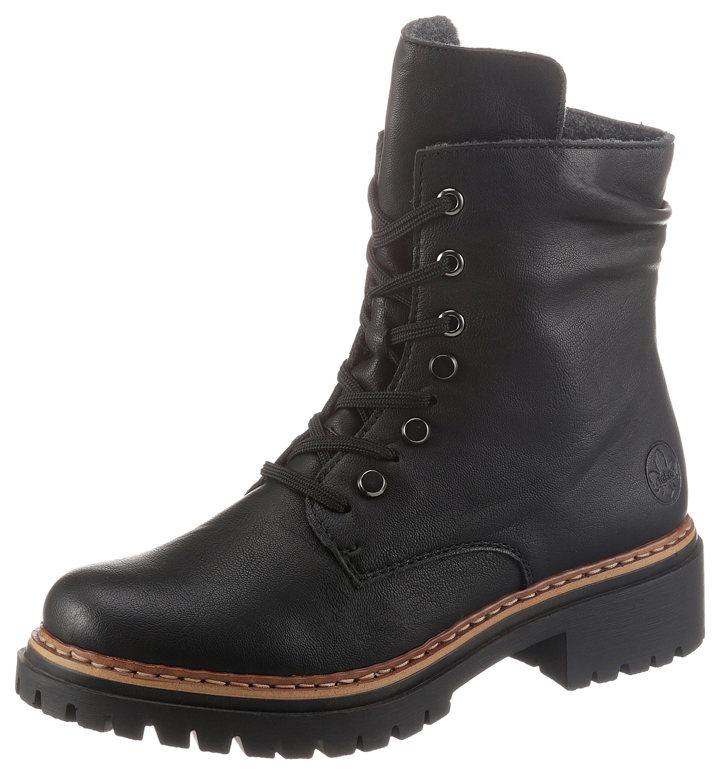 Rieker Schnürboots, Stiefelette, Profilsohle, Blockabsatz, mit günstig online kaufen