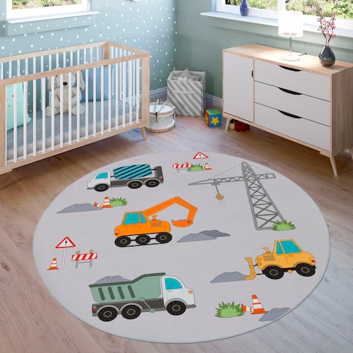 Paco Home Kinderteppich »Bino 579«, rund, 4 mm Höhe, Spielteppich, Motiv Au günstig online kaufen