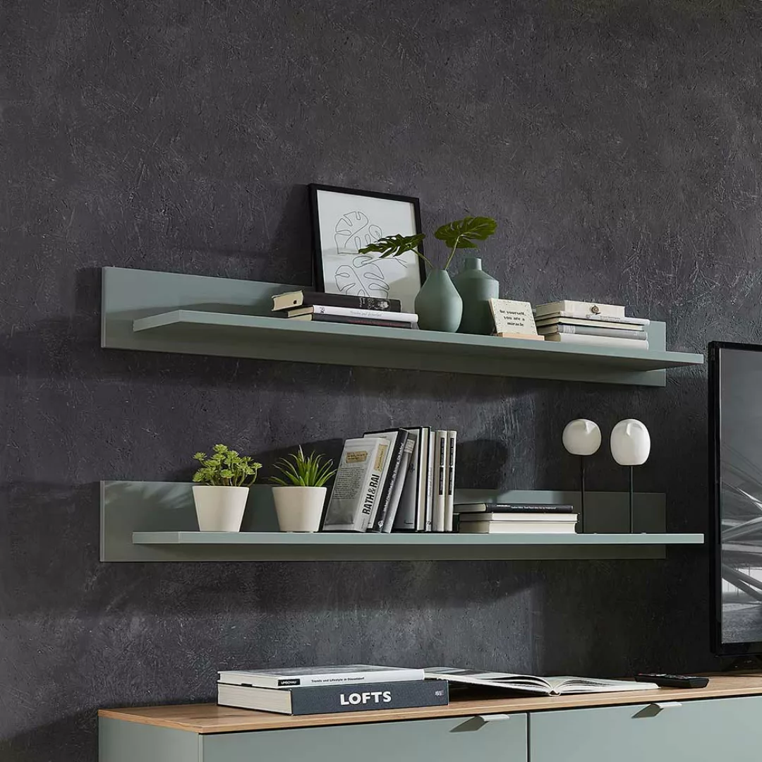 Wandboard modern Graugrün 120 cm breit 16 cm hoch günstig online kaufen