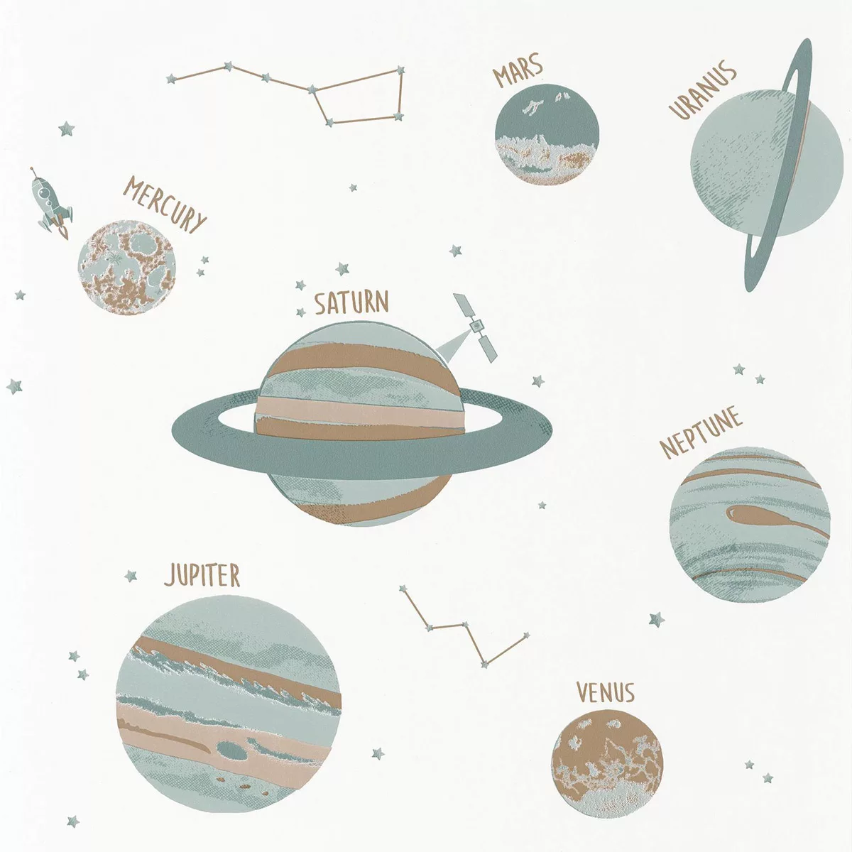 Caselio Tapete Our Planet Universum Mint Beige günstig online kaufen