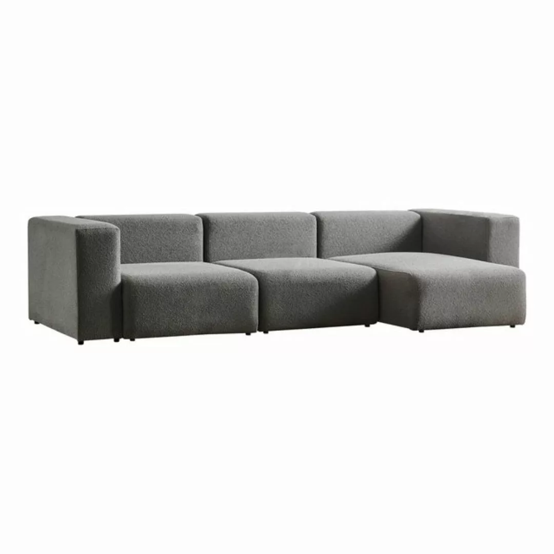 en.casa Sofa, 3 Teile, »Suldal« 3-Sitzer Modulsofa mit Longchair Webstoff G günstig online kaufen