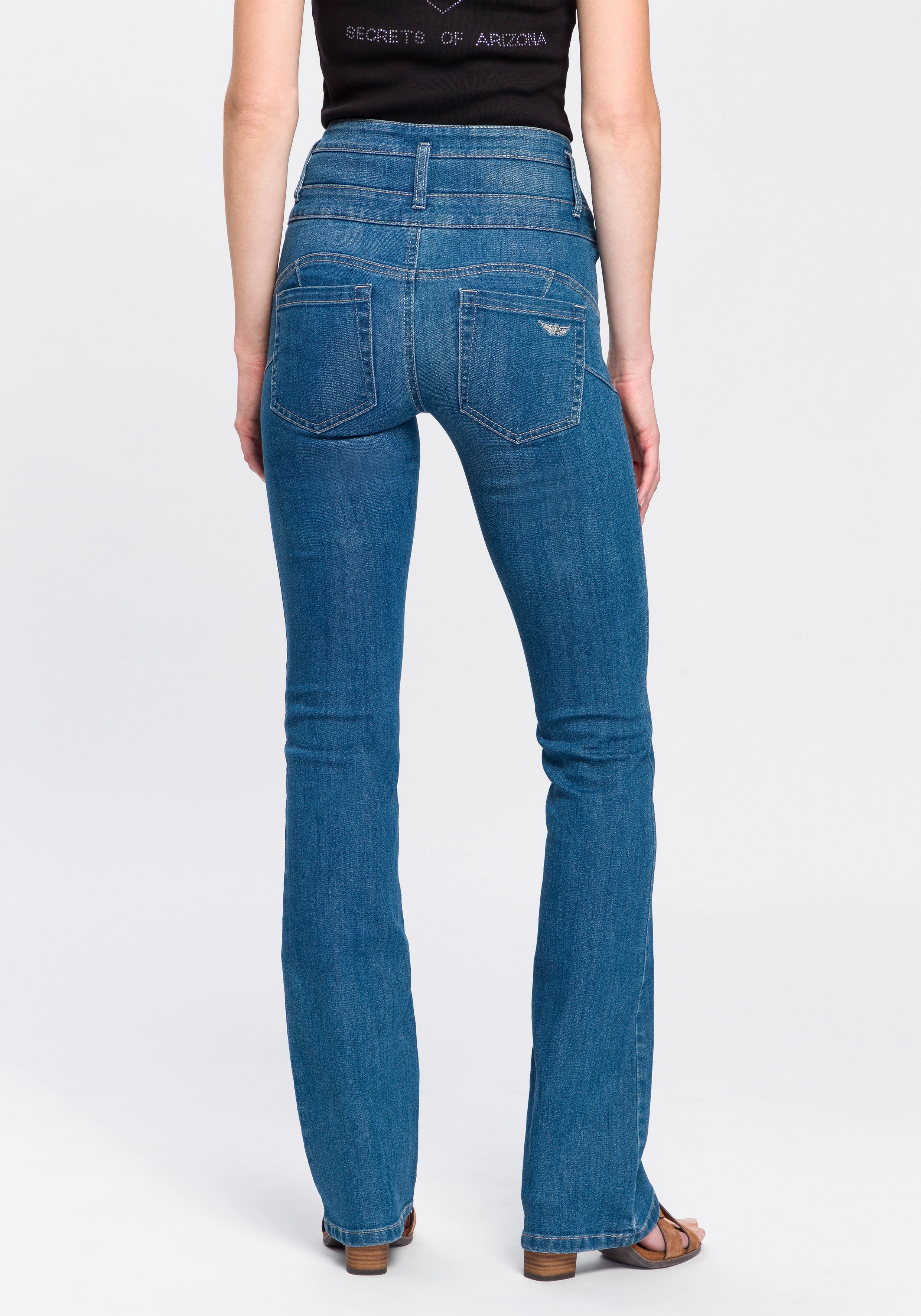 Arizona Bootcut-Jeans "mit extrabreitem Bund", High Waist günstig online kaufen