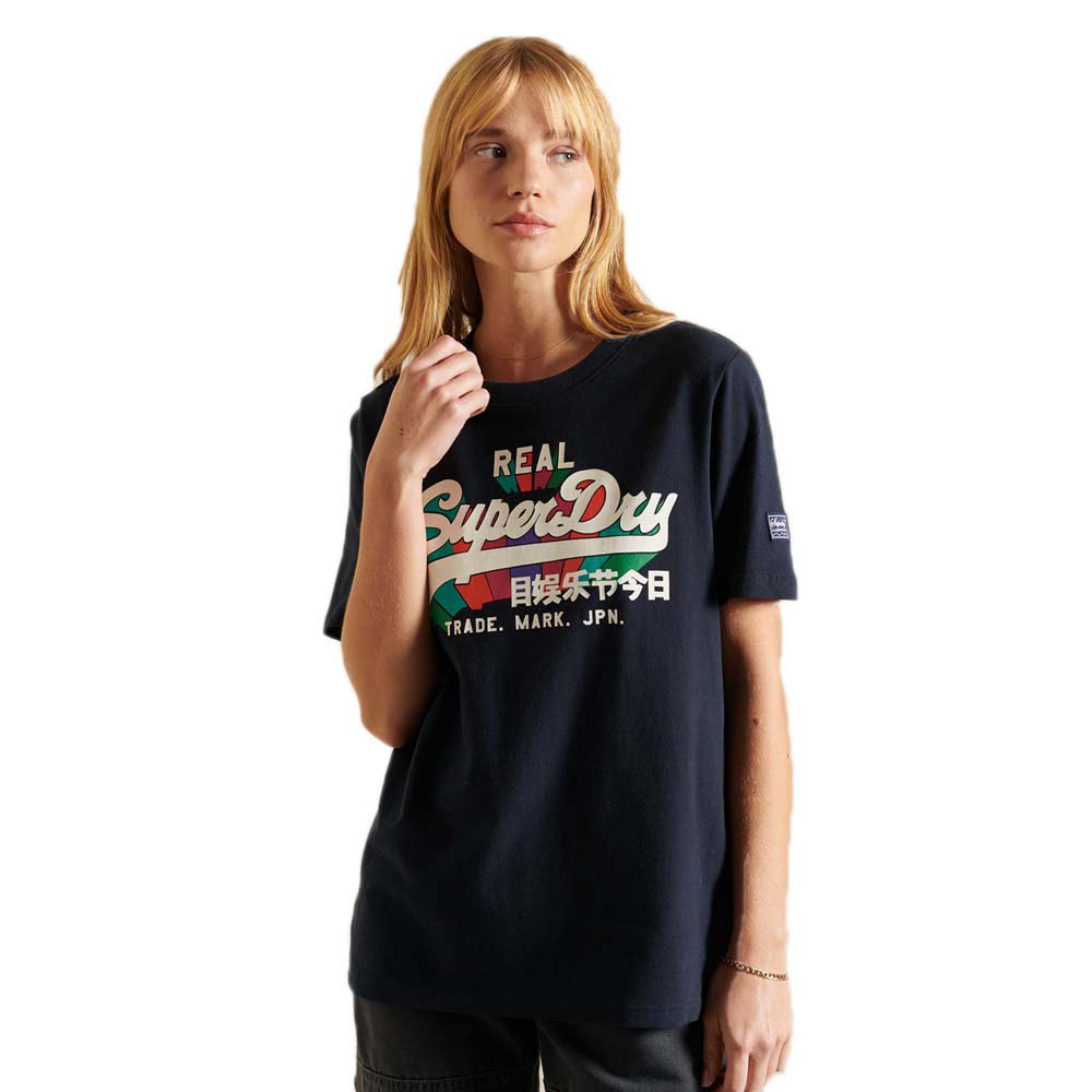 Superdry Vintage Logo Rainbow Kurzarm T-shirt L Eclipse Navy günstig online kaufen