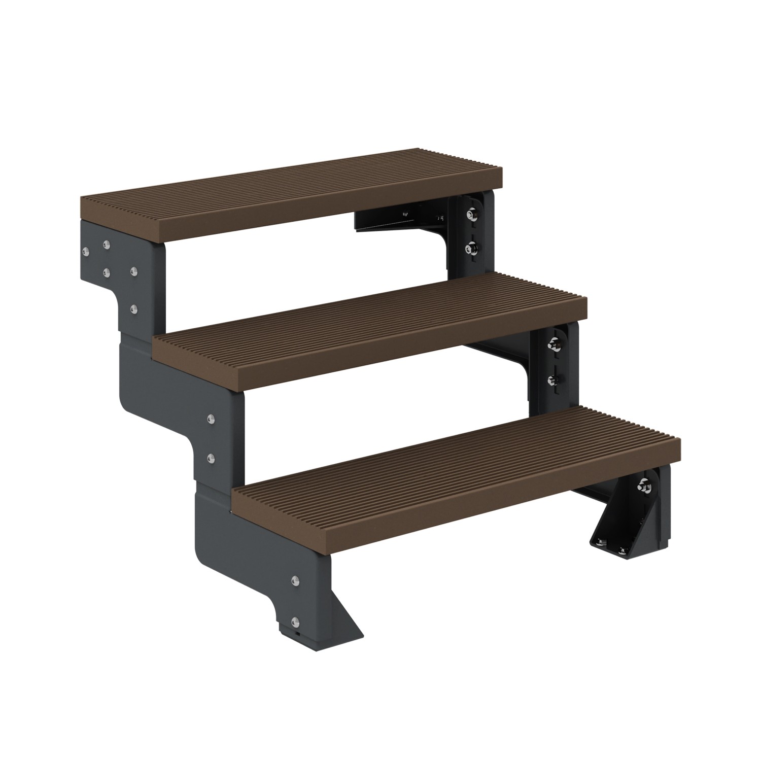 Dolle Außentreppe Gardentop Anthrazit 3 Stufen 100 cm Braun Ohne Geländer günstig online kaufen