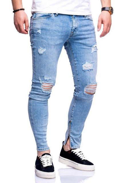 Jack & Jones Slim-fit-Jeans LIAM mit Destroyed-Elementen günstig online kaufen