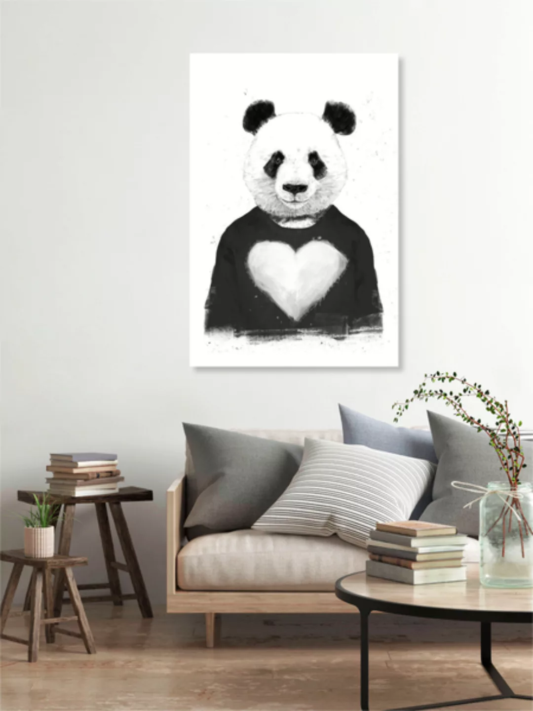 Poster / Leinwandbild - Lovely Panda günstig online kaufen