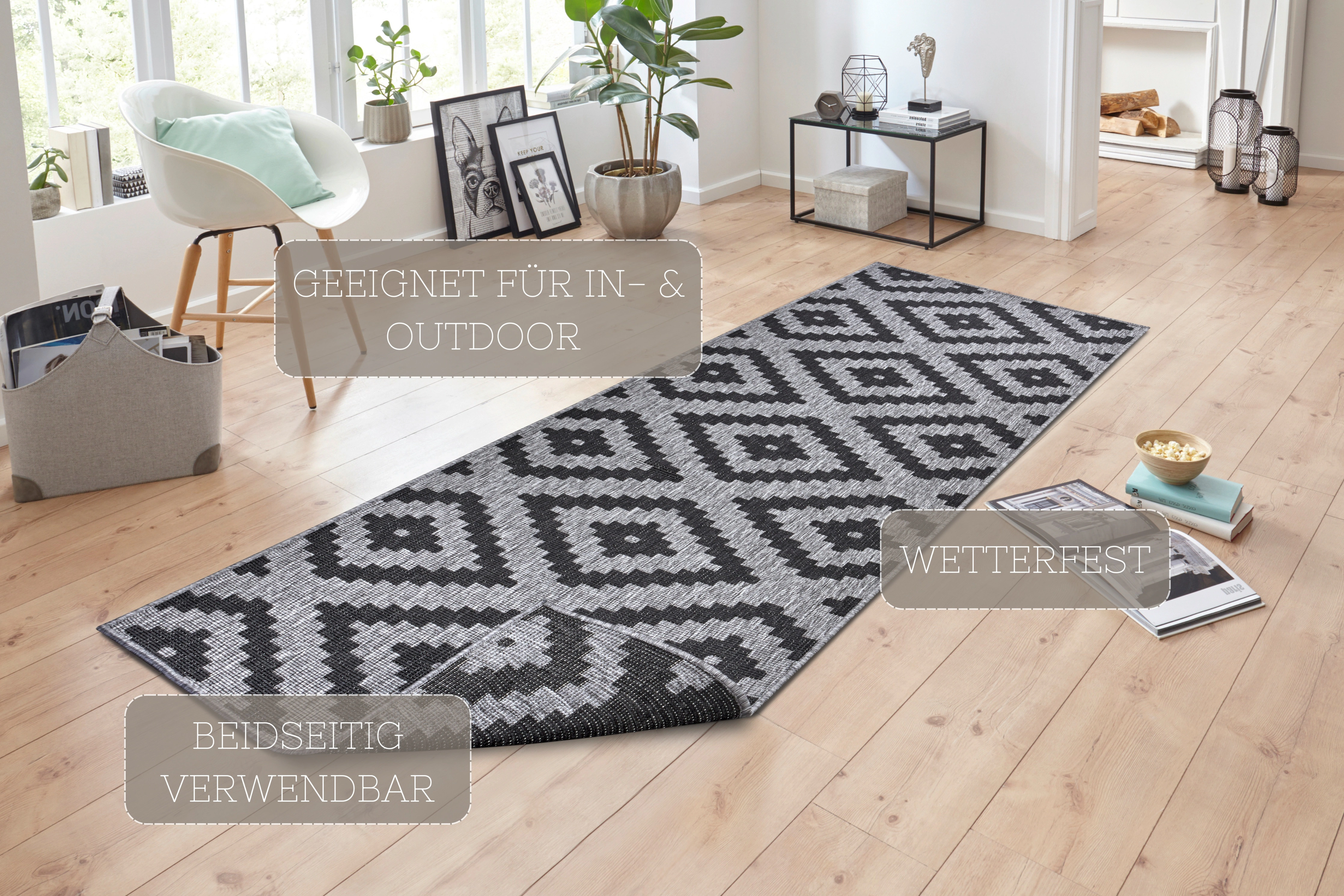 NORTHRUGS Teppich »Malta Wendeteppich«, rechteckig, 5 mm Höhe, In-& Outdoor günstig online kaufen