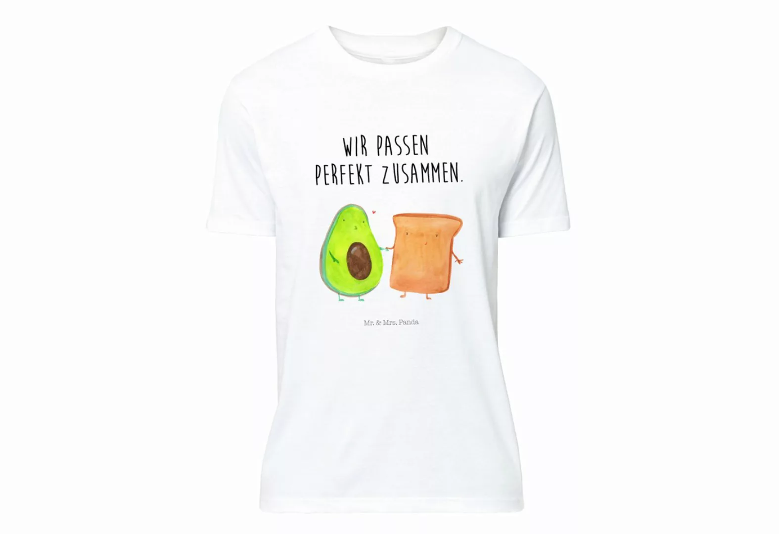 Mr. & Mrs. Panda T-Shirt Avocado + Toast - Weiß - Geschenk, Freundin, Pärch günstig online kaufen